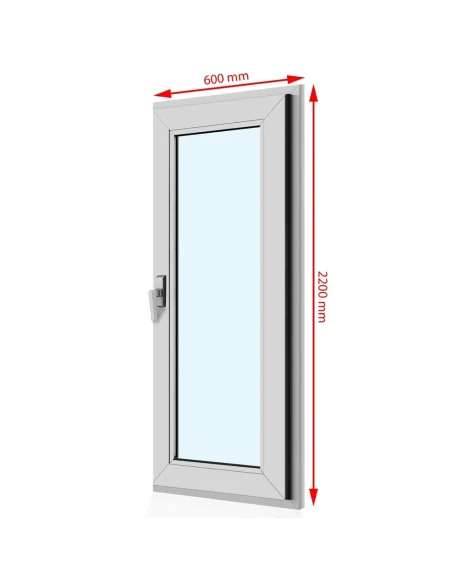 Kunststoff Balkontür PVC 60 x 220 cm DREH Aluplast Ideal 4000