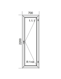 Kunststoff Balkontür PVC 70 x 220 cm DREH Aluplast Ideal 4000 2