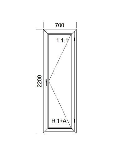 Kunststoff Balkontür PVC 70 x 220 cm DREH Aluplast Ideal 4000