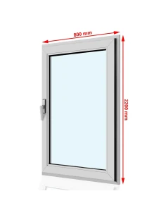 Kunststoff Balkontür PVC 80 x 220 cm DREH Aluplast Ideal 4000