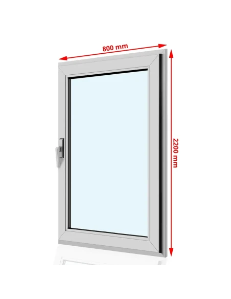 Kunststoff Balkontür PVC 80 x 220 cm DREH Aluplast Ideal 4000