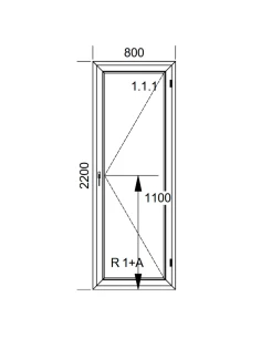 Kunststoff Balkontür PVC 80 x 220 cm DREH Aluplast Ideal 4000 2