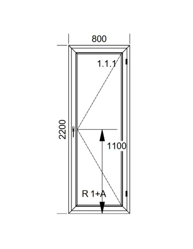 Kunststoff Balkontür PVC 80 x 220 cm DREH Aluplast Ideal 4000