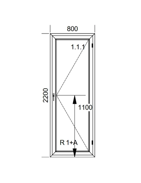 Kunststoff Balkontür PVC 80 x 220 cm DREH Aluplast Ideal 4000