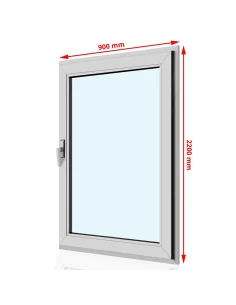 Kunststoff Balkontür PVC 90 x 220 cm DREH Aluplast Ideal 4000