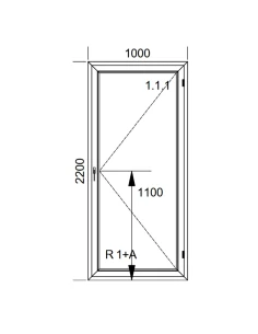 Kunststoff Balkontür PVC 100 x 220 cm DREH Aluplast Ideal 4000 2