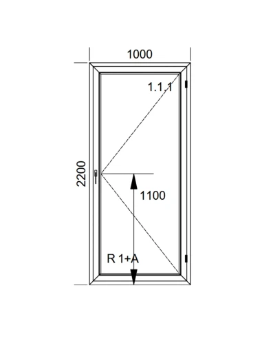 Kunststoff Balkontür PVC 100 x 220 cm DREH Aluplast Ideal 4000