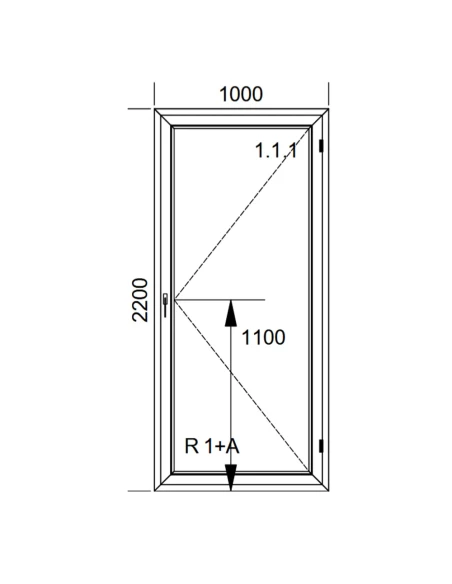 Kunststoff Balkontür PVC 100 x 220 cm DREH Aluplast Ideal 4000