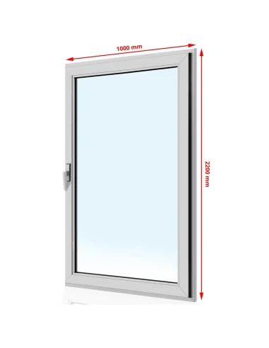 Kunststoff Balkontür PVC 100 x 220 cm DREH Aluplast Ideal 4000
