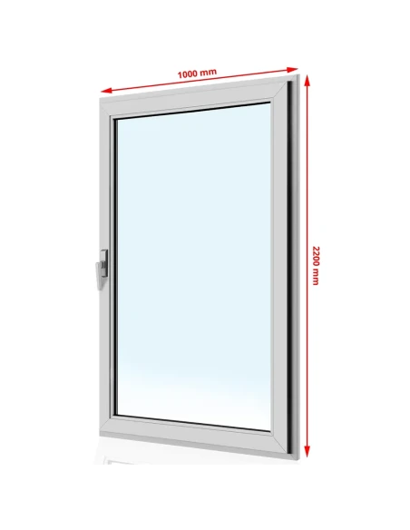 Kunststoff Balkontür PVC 100 x 220 cm DREH Aluplast Ideal 4000