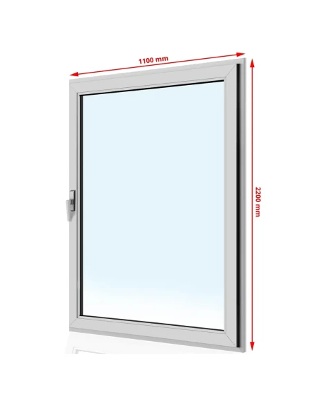 Kunststoff Balkontür PVC 110 x 220 cm DREH Aluplast Ideal 4000