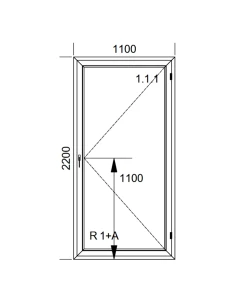 Kunststoff Balkontür PVC 110 x 220 cm DREH Aluplast Ideal 4000 2