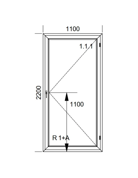 Kunststoff Balkontür PVC 110 x 220 cm DREH Aluplast Ideal 4000