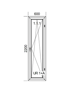 Kunststoff Balkontür PVC 60 x 220 cm DREH/KIPP Aluplast Ideal 4000 2
