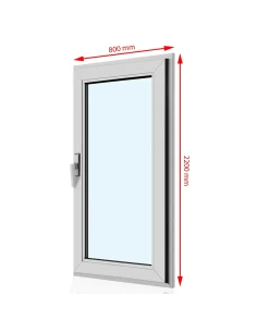 Kunststoff Balkontür PVC 80 x 220 cm DREH/KIPP Aluplast Ideal 4000