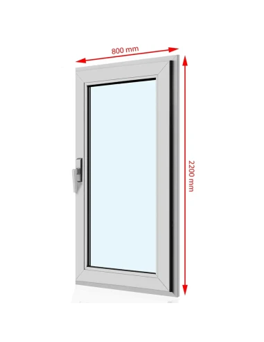 Kunststoff Balkontür PVC 80 x 220 cm DREH/KIPP Aluplast Ideal 4000