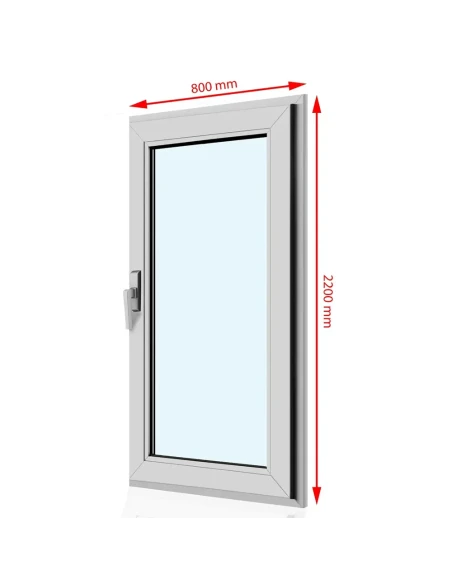 Kunststoff Balkontür PVC 80 x 220 cm DREH/KIPP Aluplast Ideal 4000