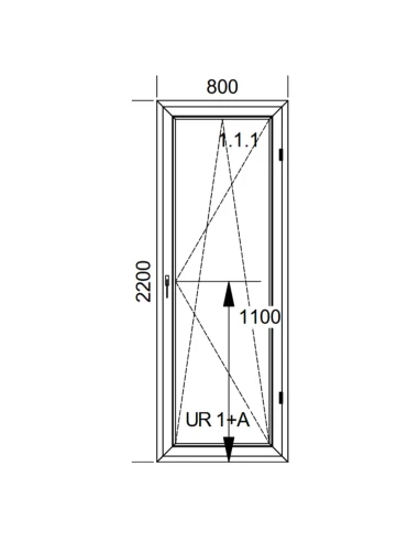 Kunststoff Balkontür PVC 80 x 220 cm DREH/KIPP Aluplast Ideal 4000