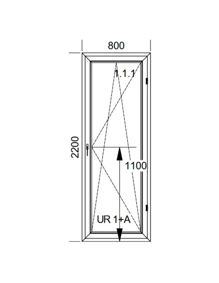 Kunststoff Balkontür PVC 80 x 220 cm DREH/KIPP Aluplast Ideal 4000