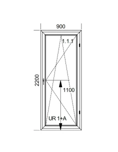 Kunststoff Balkontür PVC 90 x 220 cm DREH/KIPP Aluplast Ideal 4000 2