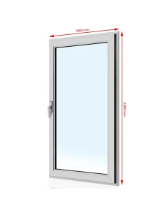 Kunststoff Balkontür PVC 100 x 220 cm DREH/KIPP Aluplast Ideal 4000