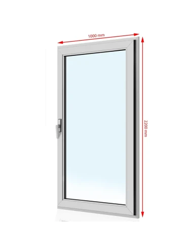 Kunststoff Balkontür PVC 100 x 220 cm DREH/KIPP Aluplast Ideal 4000