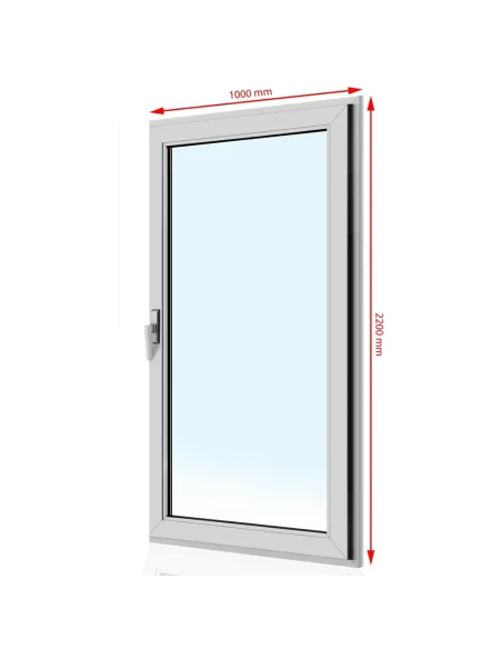 Kunststoff Balkontür PVC 100 x 220 cm DREH/KIPP Aluplast Ideal 4000