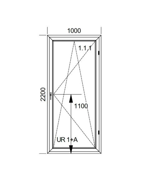 Kunststoff Balkontür PVC 100 x 220 cm DREH/KIPP Aluplast Ideal 4000