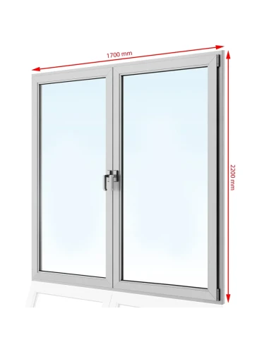 Kunststoff Balkontür PVC 170 x 220 cm DREH + DREH/KIPP Aluplast Ideal 4000