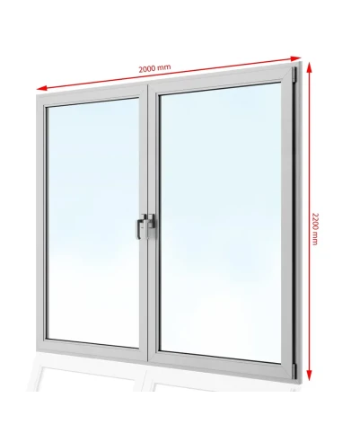 Kunststoff Balkontür PVC 200 x 220 cm DREH + DREH/KIPP Aluplast Ideal 4000