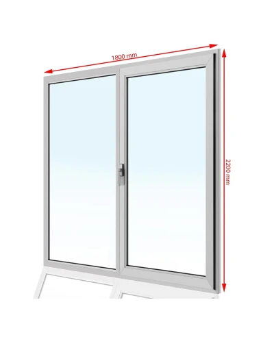 Kunststoff Balkontür PVC 180 x 220 cm FIX + DREH/KIPP Aluplast Ideal 4000