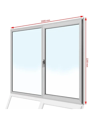 Kunststoff Balkontür PVC 200 x 220 cm FIX + DREH/KIPP Aluplast Ideal 4000