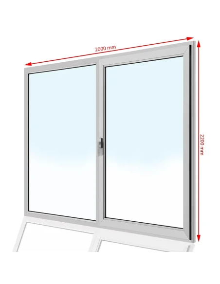 Kunststoff Balkontür PVC 200 x 220 cm FIX + DREH/KIPP Aluplast Ideal 4000
