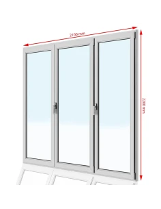 Kunststoff Balkontür PVC 210 x 220 cm DREH + DREH/KIPP + DREH Aluplast Ideal 4000