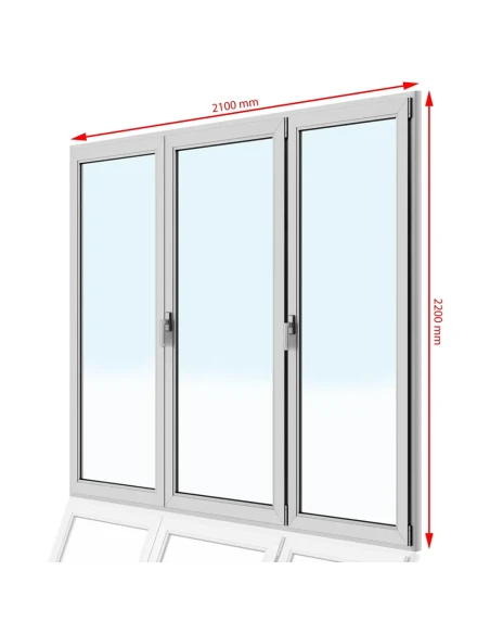 Kunststoff Balkontür PVC 210 x 220 cm DREH + DREH/KIPP + DREH Aluplast Ideal 4000