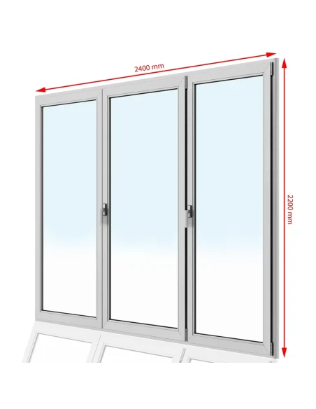 Kunststoff Balkontür PVC 240 x 220 cm DREH + DREH/KIPP + DREH Aluplast Ideal 4000