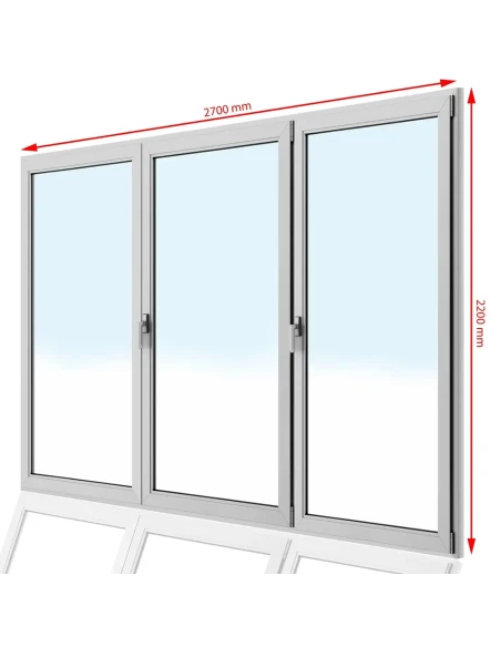 Kunststoff Balkontür PVC 270 x 220 cm DREH + DREH/KIPP + DREH Aluplast Ideal 4000