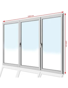 Kunststoff Balkontür PVC 300 x 220 cm DREH + DREH/KIPP + DREH Aluplast Ideal 4000