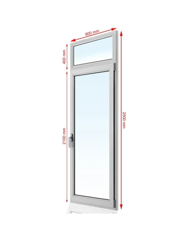 Kunststoff Balkontür PVC 80 x 250 cm FIX + DREH/KIPP Aluplast Ideal 4000