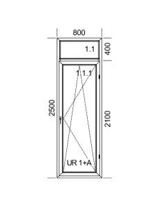 Kunststoff Balkontür PVC 80 x 250 cm FIX + DREH/KIPP Aluplast Ideal 4000 2