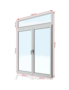 Kunststoff Balkontür PVC 180 x 250 cm FIX + DREH + DREH/KIPP Aluplast Ideal 4000