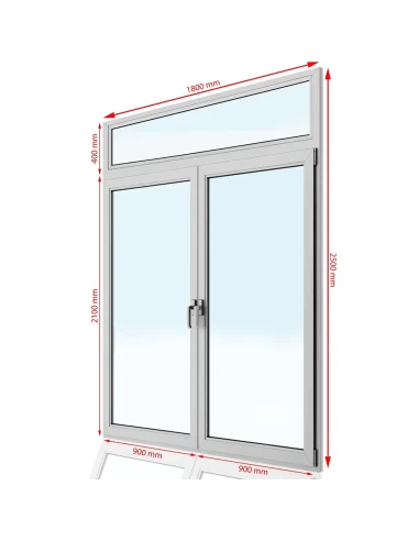 Kunststoff Balkontür PVC 180 x 250 cm FIX + DREH + DREH/KIPP Aluplast Ideal 4000