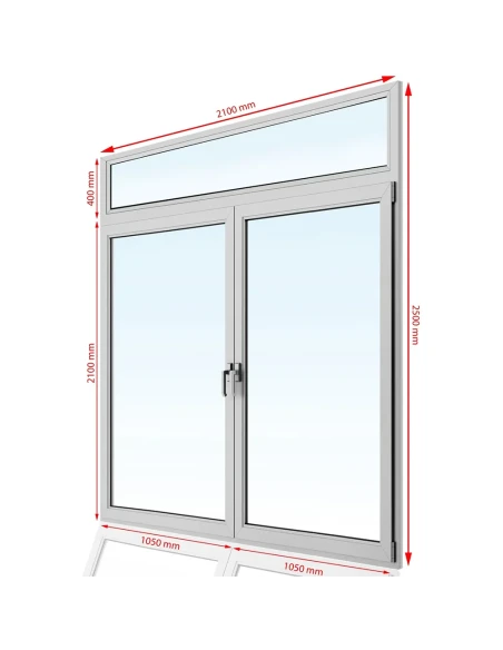 Kunststoff Balkontür PVC 210 x 250 cm FIX + DREH + DREH/KIPP Aluplast Ideal 4000