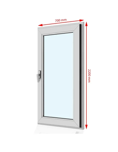 Kunststoff Balkontür PVC 70 x 220 cm DREH Aluplast Ideal 8000