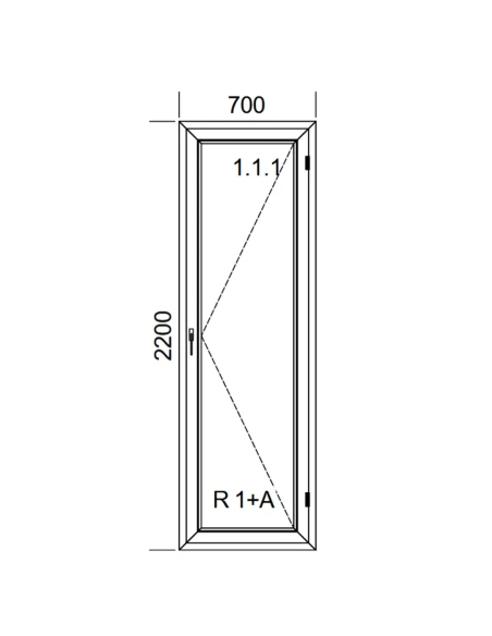 Kunststoff Balkontür PVC 70 x 220 cm DREH Aluplast Ideal 8000