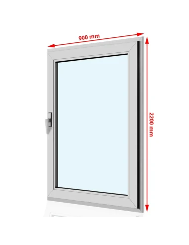 Kunststoff Balkontür PVC 90 x 220 cm DREH Aluplast Ideal 8000