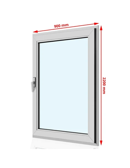 Kunststoff Balkontür PVC 90 x 220 cm DREH Aluplast Ideal 8000