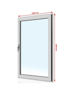 Kunststoff Balkontür PVC 100 x 220 cm DREH Aluplast Ideal 8000