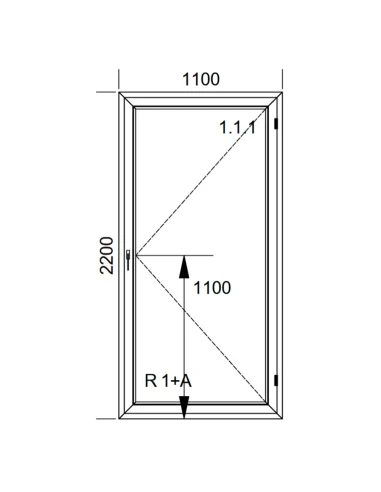 Kunststoff Balkontür PVC 110 x 220 cm DREH Aluplast Ideal 8000