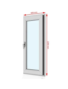 Kunststoff Balkontür PVC 60 x 220 cm DREH/KIPP Aluplast Ideal 8000